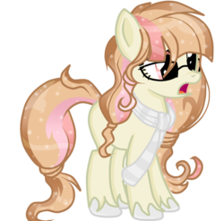 Size: 899x889 | Tagged: safe, artist:applerougi, oc, oc only, earth pony, pony, clothes, female, glasses, mare, scarf, simple background, solo, transparent background