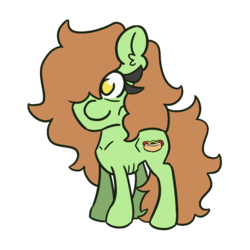 Size: 1200x1200 | Tagged: safe, artist:threetwotwo32232, oc, oc only, oc:hot dog, earth pony, pony, anorexia, female, mare, simple background, solo, transparent background