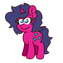 Size: 1200x1200 | Tagged: safe, artist:threetwotwo32232, oc, oc only, oc:fizzy pop, pony, unicorn, female, mare, no pupils, simple background, solo, transparent background
