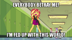 Size: 640x360 | Tagged: safe, edit, edited screencap, screencap, nolan north, starlight, sunset shimmer, teddy t. touchdown, equestria girls, equestria girls series, g4, my little pony equestria girls: forgotten friendship, canterlot high, caption, faic, geode of empathy, image macro, magical geodes, meme, text, the room, tommy wiseau