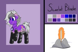 Size: 1771x1181 | Tagged: safe, artist:itwasscatters, oc, oc only, oc:scarlet blade, earth pony, pony, commission, female, mare, reference sheet, solo