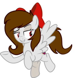 Size: 3400x3496 | Tagged: safe, artist:vice common, edit, vector edit, oc, oc:whisper hope, pegasus, pony, bow, female, high res, looking at you, mare, raised hoof, red eyes, simple background, transparent background, vector