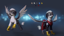 Size: 3200x1800 | Tagged: safe, artist:quvr, oc, griffon, armor, griffon oc, male