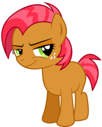 Size: 900x1118 | Tagged: artist needed, safe, babs seed, pony, g4, one bad apple, adorababs, adorasexy, bedroom eyes, blank flank, cute, female, filly, freckles, sexy, simple background, smiling, smirk, solo, stupid sexy babs seed, transparent background, vector