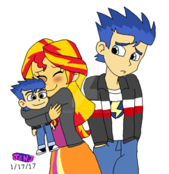 Size: 1024x1055 | Tagged: safe, artist:stella-exquisa, flash sentry, sunset shimmer, equestria girls, g4, female, male, ship:flashimmer, shipping, straight