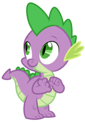 Size: 281x401 | Tagged: safe, artist:cloudy glow, spike, dragon, g4, cute, cute smile, hand on chest, male, simple background, smiling, solo, transparent background, vector