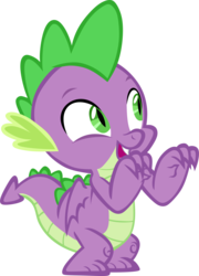 Size: 2694x3739 | Tagged: safe, artist:memnoch, spike, dragon, g4, sparkle's seven, excited, high res, male, simple background, solo, transparent background, vector, winged spike, wings