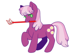 Size: 500x370 | Tagged: safe, artist:guidomista, derpibooru exclusive, cheerilee, earth pony, pony, g4, cheeribetes, chibi, cute, female, looking at you, magenta, mare, mouth hold, pink, pointer, prop, props, raised hoof, simple background, solo, standing, streaked mane, striped mane, teacher, transparent, transparent background