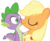 Size: 764x629 | Tagged: safe, hundreds of users filter this tag, applejack, spike, dragon, earth pony, pony, g4, cute, eyes closed, female, freckles, interspecies, kiss on the lips, kissing, male, mare, scroll, ship:applespike, shipping, show accurate, simple background, straight, transparent background, vector