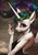 Size: 765x1080 | Tagged: safe, artist:assasinmonkey, princess celestia, alicorn, anthro, g4, clothes, digital painting, eyebrows, eyeshadow, female, horn, long horn, looking at you, makeup, mare, painting, ponytail, realistic, shirt, smiling, smiling at you, solo, spread wings, wings