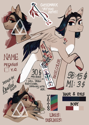 Size: 1280x1800 | Tagged: safe, artist:varllai, oc, oc only, oc:violet ink, pegasus, pony, adoptable, auction, bust, full body, portrait, solo, tattoo, tattoo artist
