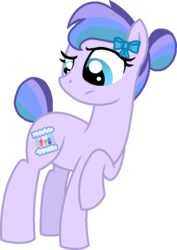 Size: 590x831 | Tagged: safe, artist:starryoak, oc, oc only, oc:pastel parabola, earth pony, pony, au:miracleverse, bow, earth pony oc, female, hair bow, offspring, parent:rainbow dash, parent:soarin', parents:soarindash, raised hoof, simple background, solo, story included, transparent background