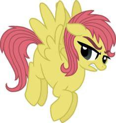 Size: 755x802 | Tagged: safe, artist:starryoak, fluttershy, pegasus, pony, miracleverse, g4, alternate hairstyle, angry, female, simple background, solo, story included, transparent background