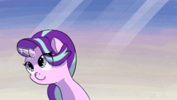 Size: 1920x1080 | Tagged: safe, artist:hananpacha, starlight glimmer, pony, unicorn, g4, animated, bust, cute, eye clipping through hair, female, frame by frame, glimmerbetes, glowing horn, horn, magic, mare, portrait, solo, sparkles