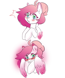 Size: 1000x1200 | Tagged: safe, artist:candasaurus, oc, oc only, oc:fire star, pegasus, pony, blushing, cute, embarrassed, freckles, solo, surprised