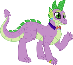 Size: 1295x1161 | Tagged: safe, artist:starryoak, spike, dragon, miracleverse, g4, bowtie, male, older, older spike, ring, simple background, solo, story included, transparent background