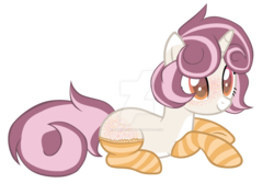 Size: 1280x910 | Tagged: safe, artist:magicdarkart, oc, oc only, pony, unicorn, clothes, deviantart watermark, female, mare, obtrusive watermark, prone, simple background, socks, solo, striped socks, thigh highs, transparent background, watermark