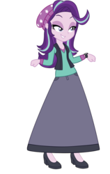 Size: 683x1080 | Tagged: safe, artist:cartoonmasterv3, starlight glimmer, equestria girls, g4, beanie, clothes, female, hat, long skirt, long sleeved shirt, long sleeves, skirt, solo