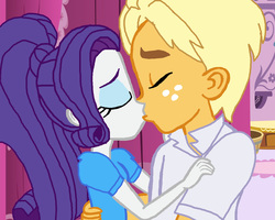 Size: 1238x988 | Tagged: safe, artist:ktd1993, ragamuffin (g4), rarity, equestria girls, g4, my little pony equestria girls: better together, female, kissing, male, rarimuffin, shipping, straight