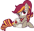 Size: 1374x1271 | Tagged: safe, artist:lightning stripe, derpibooru exclusive, oc, oc:autumn shimmer, pegasus, pony, g4, bedroom eyes, brown coat, coat markings, curly tail, cutie mark, dappled, eyelashes, female, lying down, mare, pigtails, ponytail, red eyes, red mane, show accurate, simple background, transparent background, twintails, two toned wings, vector