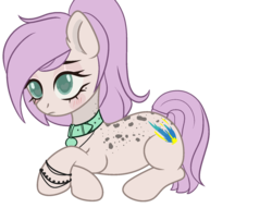 Size: 1714x1312 | Tagged: safe, artist:seona, oc, oc only, oc:astral comet, earth pony, pony, blushing, cute, lying down, prone, solo