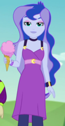 Size: 544x1053 | Tagged: safe, screencap, princess luna, vice principal luna, equestria girls, equestria girls series, g4, the road less scheduled, the road less scheduled: celestia, spoiler:choose your own ending (season 2), spoiler:eqg series (season 2), cropped, food, ice cream, sleeveless