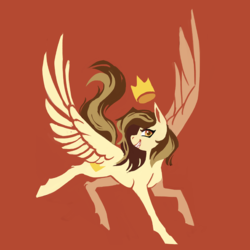 Size: 800x800 | Tagged: safe, artist:weird--fish, oc, oc only, oc:prince whateverer, pegasus, pony, crown, jewelry, male, regalia, simple background, solo, stallion