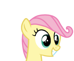 Size: 700x570 | Tagged: safe, artist:rainbow eevee, fluttershy, pony, g4, bust, cute, female, filly, filly fluttershy, happy, simple background, smiling, solo, transparent background, younger