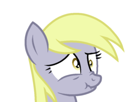 Size: 700x570 | Tagged: safe, artist:rainbow eevee, derpy hooves, pony, g4, bust, derp, female, scrunchy face, simple background, solo, this will end in tears, transparent background, uh oh, worried