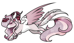Size: 1024x601 | Tagged: safe, artist:oneiria-fylakas, oc, oc only, oc:astral flower, pegasus, pony, chibi, female, horns, mare, simple background, solo, transparent background