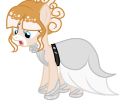 Size: 992x805 | Tagged: safe, artist:applerougi, oc, oc only, oc:sweet pancakes, earth pony, pony, clothes, dress, female, gala dress, mare, simple background, solo, transparent background