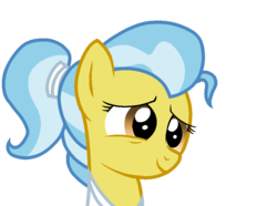 Size: 1000x742 | Tagged: safe, artist:rainbow eevee, doctor fauna, earth pony, pony, g4, bust, clothes, crying, cute, happy, ponytail, simple background, smiling, solo, tears of joy, transparent background