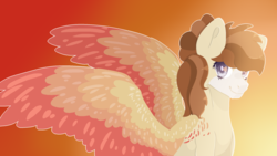 Size: 1920x1080 | Tagged: safe, artist:thatonefluffs, oc, oc only, oc:summer days, pony, large wings, solo, wings