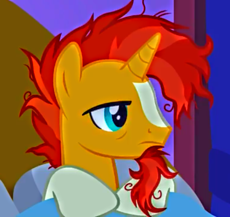 #2098322 - safe, sunburst, pony, uncommon bond, bed, lidded eyes, messy ...