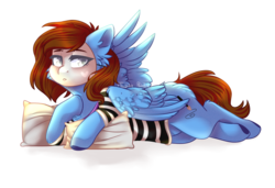 Size: 2894x1974 | Tagged: safe, artist:twinkepaint, oc, oc only, oc:sophia, pegasus, pony, clothes, female, mare, mask, prone, shirt, simple background, solo, transparent background