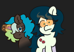 Size: 1000x700 | Tagged: safe, artist:threetwotwo32232, oc, oc:bright side, oc:lucky dice, earth pony, pony, female, magic, mare, mind control