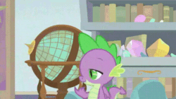 Size: 728x408 | Tagged: safe, screencap, spike, starlight glimmer, dragon, a horse shoe-in, g4, animated, gif, hug, winged spike, wings, yoink, zip lines