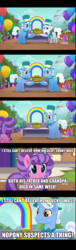 Size: 570x1885 | Tagged: safe, edit, edited screencap, screencap, petunia petals, sunny skies, g4, rainbow roadtrip, beard, bowtie, caption, clothes, comic, facial hair, father and child, father and son, hat, headband, image macro, implied murder, male, mayor, moustache, necktie, patricide, rainbow, screencap comic, sideburns, top hat, vest, waistcoat