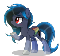 Size: 2623x2469 | Tagged: safe, artist:darkjillmlp123, oc, oc only, oc:obsidian storm, pegasus, pony, colored wings, female, high res, mare, multicolored wings, solo, watermark, wings