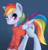 Size: 1443x1512 | Tagged: safe, artist:autumnvoyage, rainbow dash, pegasus, pony, g4, clothes, cute, dashabetes, eyebrows, female, folded wings, hoodie, looking at you, mare, solo, wings