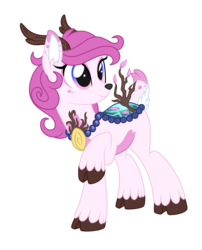 Size: 1035x1278 | Tagged: safe, artist:crystal-tranquility, oc, oc only, deer pony, original species, pond pony, female, simple background, solo, transparent background