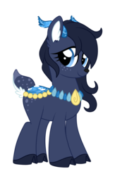 Size: 858x1320 | Tagged: safe, artist:crystal-tranquility, oc, oc only, deer pony, original species, pond pony, female, simple background, solo, transparent background