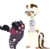 Size: 717x702 | Tagged: safe, artist:nootaz, oc, oc only, oc:dazzling flash, oc:reaper, changeling, pony, unicorn, acronym, changeling oc, clothes, dilf, father's day, glasses, male, purple changeling, shirt, smiling, standing, unamused, unicorn oc