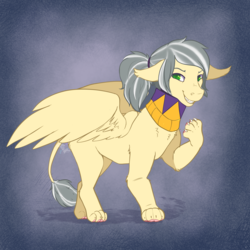 Size: 4000x4000 | Tagged: safe, artist:shushikitty, oc, oc only, oc:mercury shine, sphinx, claws, female, grin, smiling, solo, species swap, sphinxified