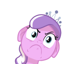 Size: 884x733 | Tagged: safe, artist:rainbow eevee, diamond tiara, earth pony, pony, g4, angry, bust, ears back, faic, female, filly, jewelry, looking at someone, looking at something, meme, rage, rage face, simple background, solo, tiara, transparent background, wat