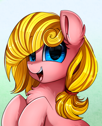 Size: 1424x1764 | Tagged: safe, artist:pridark, oc, oc only, pony, bust, commission, female, happy, mare, open mouth, portrait, smiling, solo