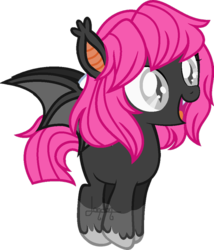 Size: 600x701 | Tagged: safe, artist:t-aroutachiikun, oc, oc only, oc:fallen skies, bat pony, pony, base used, female, filly, simple background, solo, transparent background