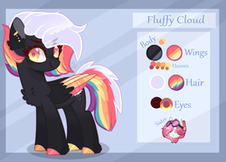Size: 2001x1443 | Tagged: safe, artist:sugaryicecreammlp, oc, oc only, oc:fluffy cloud, pegasus, pony, base used, colored wings, female, mare, multicolored hooves, multicolored wings, reference sheet, solo, wings
