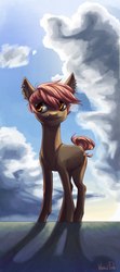 Size: 479x1080 | Tagged: safe, artist:weird--fish, oc, oc only, earth pony, pony, cloud, solo