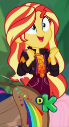 Size: 514x938 | Tagged: safe, screencap, fluttershy, sci-twi, sunset shimmer, twilight sparkle, equestria girls, equestria girls specials, g4, my little pony equestria girls: better together, my little pony equestria girls: sunset's backstage pass, cropped, female, offscreen character, spanking, you know for kids